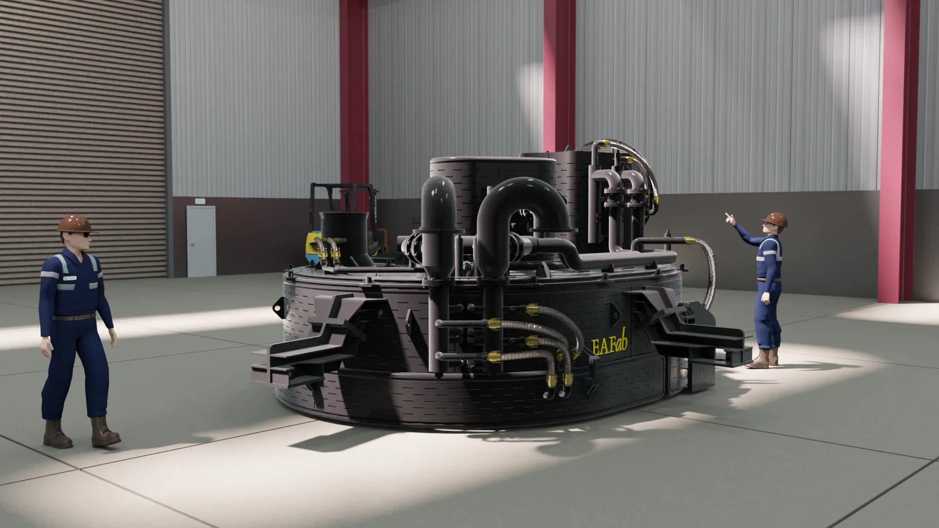 Custom ladle metallurgical furnace station render
