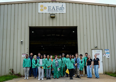 Industrial Arts Workshop (IAW) Summer Boot Camp students at EAFab Corporation's fabrication and welding shop in Pittsburgh, PA