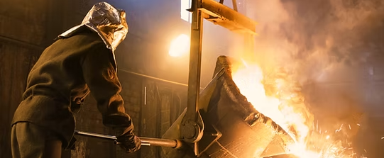 Steelmaker melting the steel